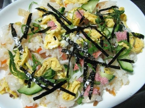 永谷園の黒酢入り五目ちらし Japanese cooking