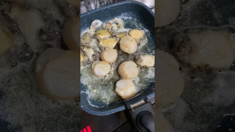 ネギが決めて！ホタテ＆アワビのバター炒め😋※本編は概要欄↗️北海道母宅にて。