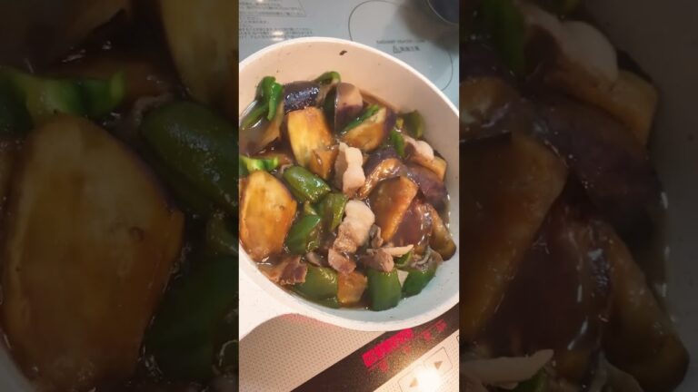 ポン酢とごま油　茄子ピーマン炒め