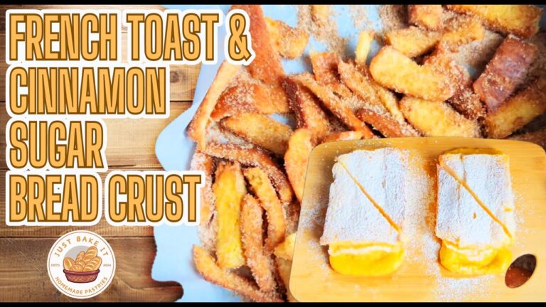 Making French toast & Cinnamon Sugar Bread Crust　フレンチトーストと  シナモンシュガーブレッドクラッシュ　作りかた