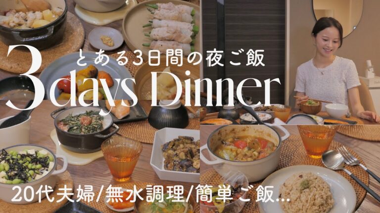 3日間の夜ごはん🌙*ﾟ:素材本来の味を生かす健康自炊ご飯🍛🤍健康意識の20代夫婦のとある夜ご飯🍚✨