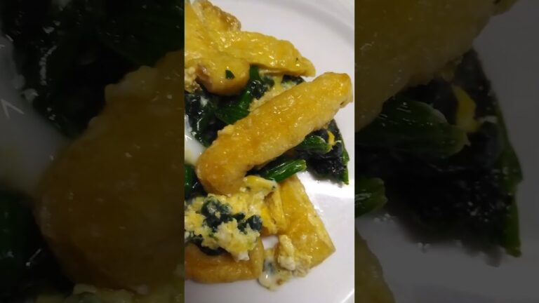 あげとほうれん草の卵とじ。