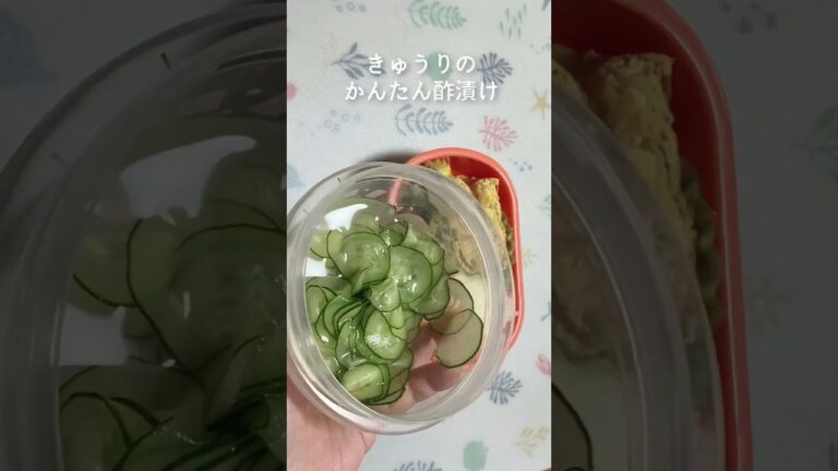 簡単お弁当作り／小さいお弁当箱に詰めてます／女子高校生のお弁当／おかずはなすのしょうが焼き／具沢山たまご焼き／焼き鮭／きゅうりとわかめのかんたん酢