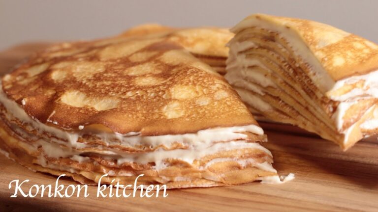 【ミルクレープ】もちもち生地で作る基本のミルクレープの作り方 | How to make a basic mille crepe with sticky dough