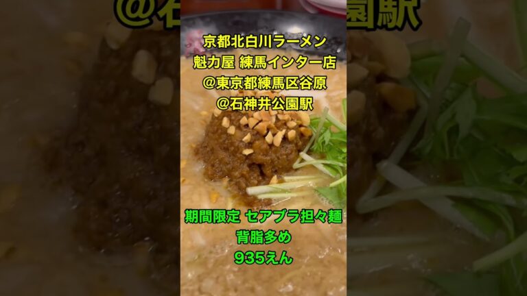 魁力屋 練馬インター店@東京都練馬区谷原 - 期間限定 セアブラ担々麺 背脂多め - 背脂いっぱいの濃厚担々麺！