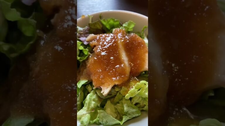 若鶏とネギの和風パスタ　サラダ