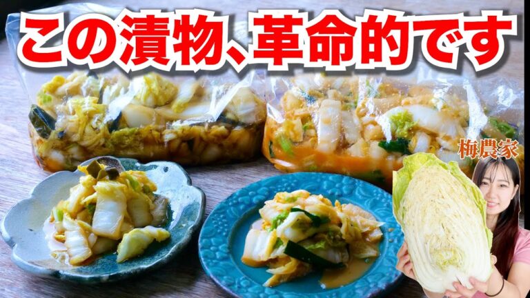 【梅酢で漬物】箸が止まらない簡単漬物レシピ2品【白菜大量消費】