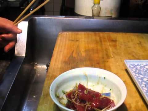 マグロ　ごま油醤油和え