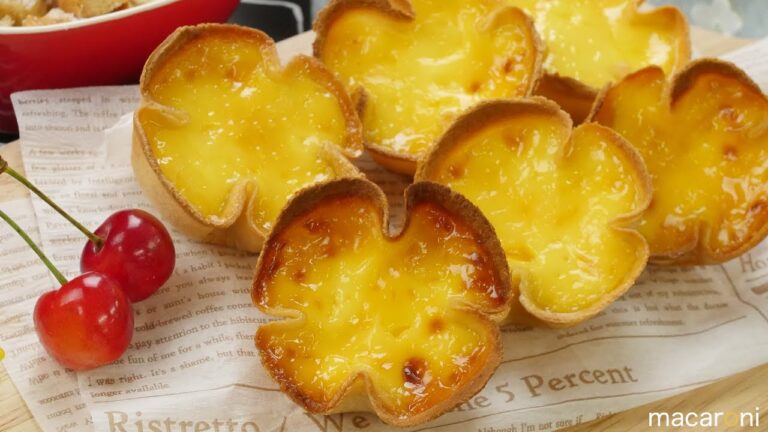 こんがりなめらか！ 食パンで とろ〜り お花の エッグ タルト のレシピ 作り方