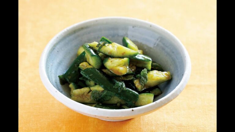 きゅうりと青じその甘辛あえ