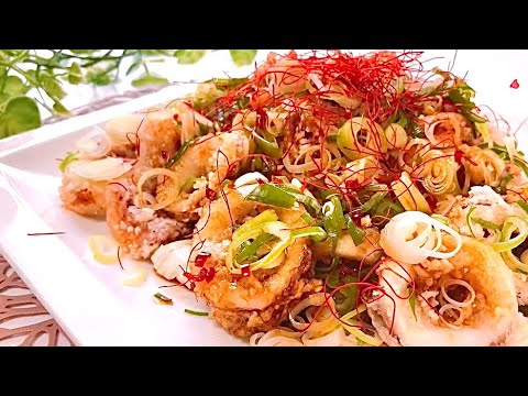 🔶おつまみに最適イカ南蛮！片栗粉をまぶすだけ！美味しすぎて絶対ハマる🤤It didn't take long to love this dish ✨