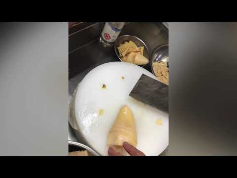 八宝菜の筍切り