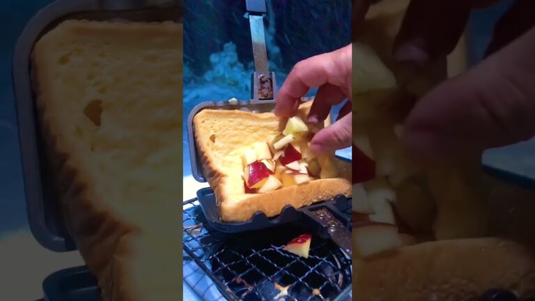 りんごフレンチトースト🍎apple French toast   【秋映・信州】#簡単 #キャンプ飯 #camping #キャンプスイーツ #田舎暮らし