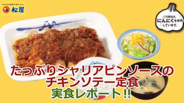 【松屋2022/5/2】祝レギュラーメニューに昇格！たっぷりシャリアピンソースのチキンソテー定食を実食レポート‼
