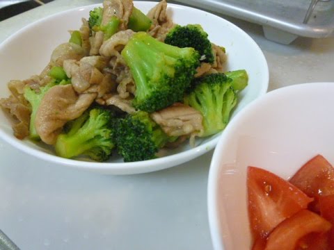 【レシピ】茹でブロッコリーと豚肉の醤油炒め♪