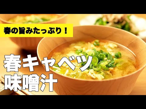野菜の甘みがたっぷり！【春キャベツ味噌汁】のレシピ