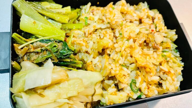 朝サッとできる！豚キャベキムチ炒飯弁当🐖🥬🔥🍚#お弁当動画 #お弁当詰め方 #お弁当おかず