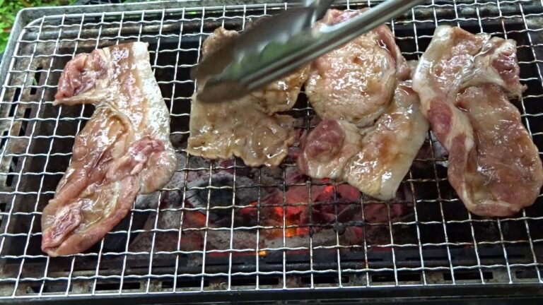七輪で焼肉　漬けロース焼き　豚ロースをBBQで一番おいしく食べる方法