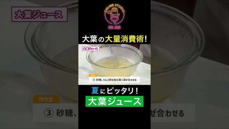 大葉の大量消費術！夏にピッタリ！大葉ジュース#ちゃんとごはん #shorts #大葉#夏 #さっぱり