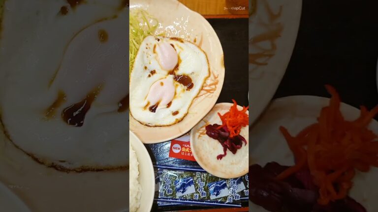 金沢トラックステーション。朝飯は目玉焼き定食