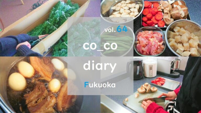 //❄Vlog//vol.64 主婦の何気ない1日 | 年末年始の準備 | おせちの定番!筑前煮 | フライパンで簡単伊達巻 | 圧力鍋で豚の角煮 |…in Fukuoka[日本語字幕にコメント入り]