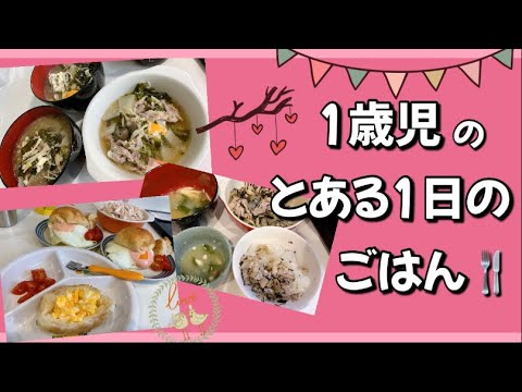 【1歳】とある1日食事まとめ★朝:野菜たっぷり味噌汁/昼:たまごサンド/夜:ひじきと豚肉の和風ペペロンチーノ【離乳食完了期/幼児食】one year old / a Meals for the day