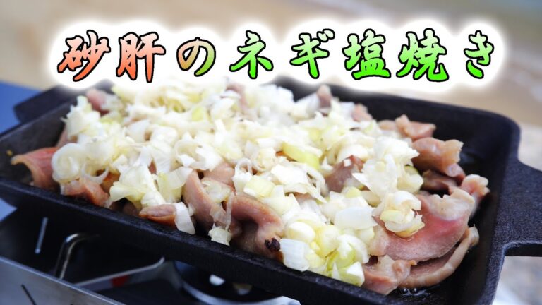 【簡単アウトドア料理】砂肝のネギ塩焼き【つづみの何処でもキッチン】