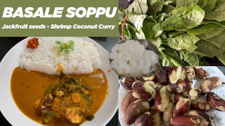 Basale Soppu, Jackfruit seed, Shrimp coconut curry 🍛
