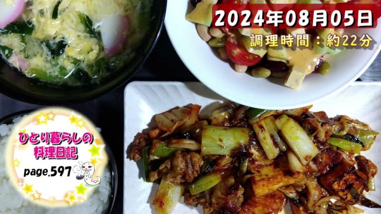 【page597】2024年08月05日【厚揚げと長ネギのバターキムチ炒めでいただきます。】