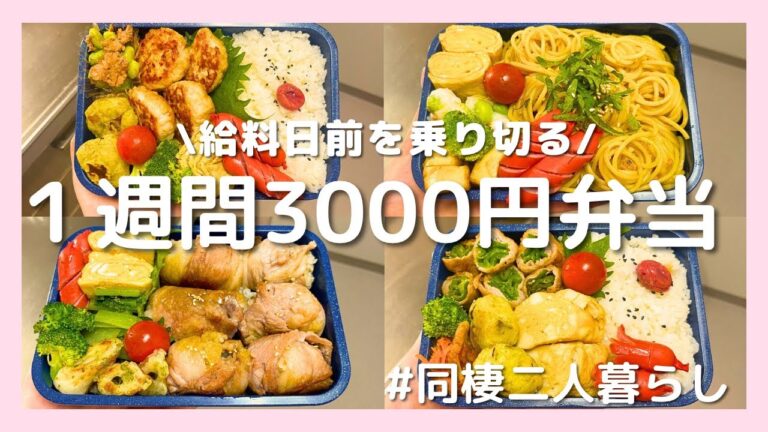 【1週間弁当】食費3,000円で大満足！2人暮らしの節約ボリュームおかず15品以上🍱