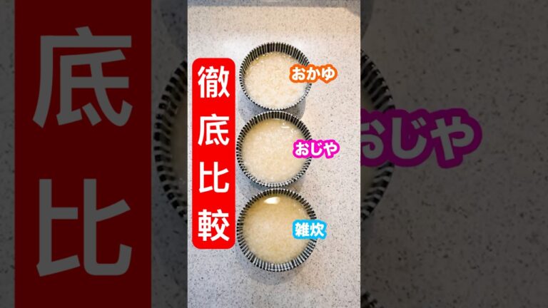 【徹底比較】『おかゆ』と『おじや』と『雑炊』って本当に味と作り方違うの?同時に作って検証したら驚きの結果に！#shorts