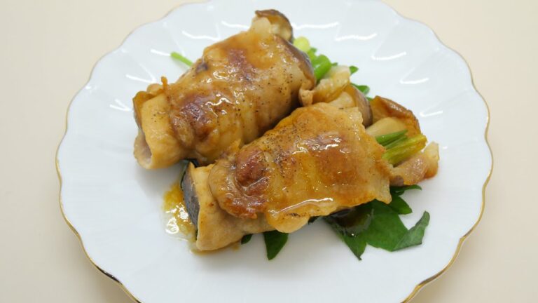 『千曲ぶなしめじとねぎの肉巻き』作り方