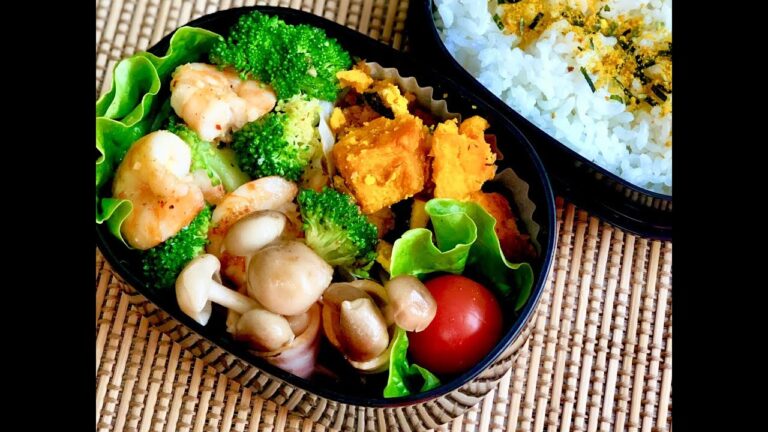 【お弁当作り】簡単に出来ちゃうエビとブロッコリーのアーリオオーリオ弁当 lunchbox bento