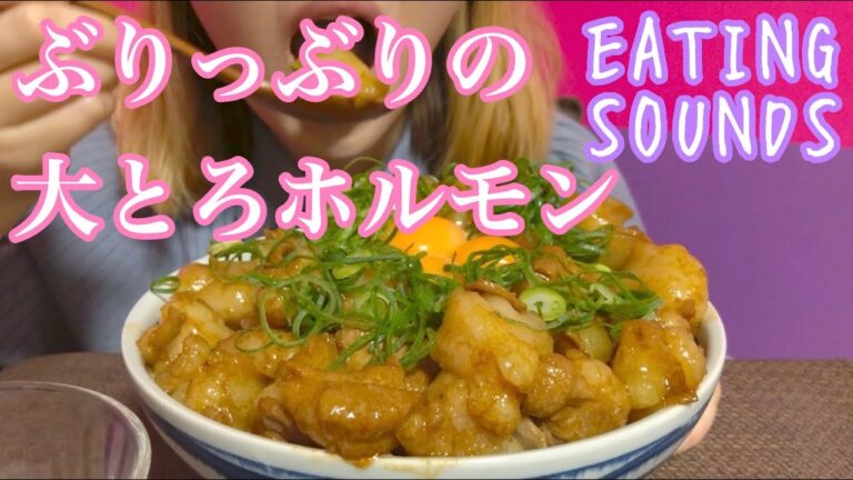 《Eating sounds》脂たっぷりぶりっぶり大とろホルモン丼!
