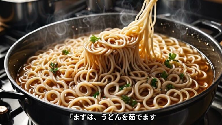 AI創作：夏野菜と鶏むね肉のさっぱり和風サラダうどん