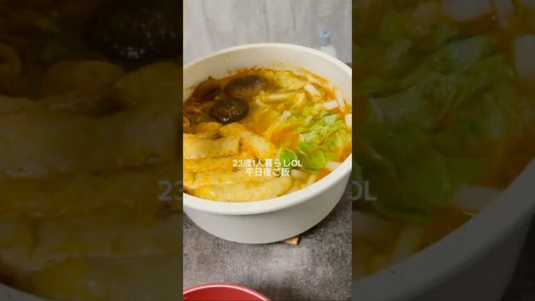 【ダイエット飯！旨辛味噌汁鍋！】 #一人暮らし #vlog #ひとり暮らし #時短 #社会人 #社会人1年目 #自炊 #自炊レシピ #ひとりごはん #ひとり暮らしごはん