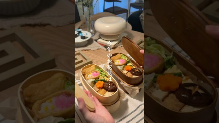 【お花見弁当🌸】同棲３年目の夜ごはん弁当はコレ