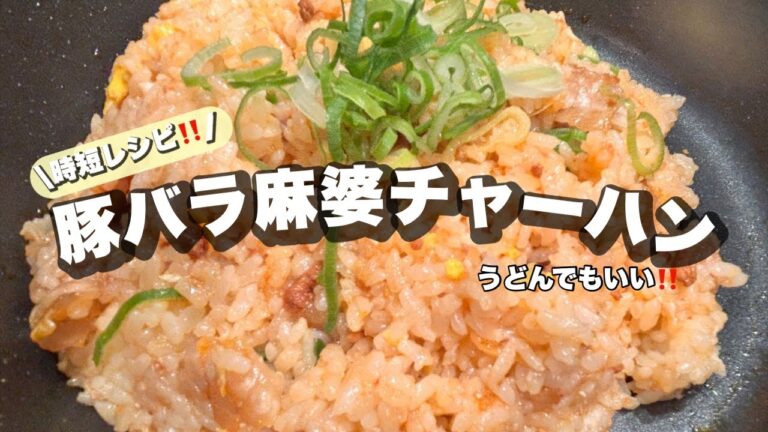 おかずなんていらない‼️【麻婆豆腐の素】で豚バラにも味付けできて👍チャーハンが本当に旨い✨うどんでも美味しいくなる⭐️👍
