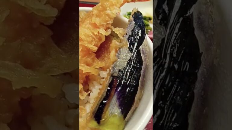 そばミニ天丼セットを頼んだら、海老天もミニだった😭　#shorts