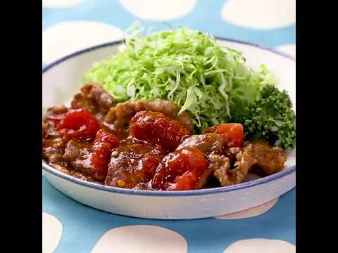 さっぱりさわやかメニュー　豚肉のトマト生姜焼き