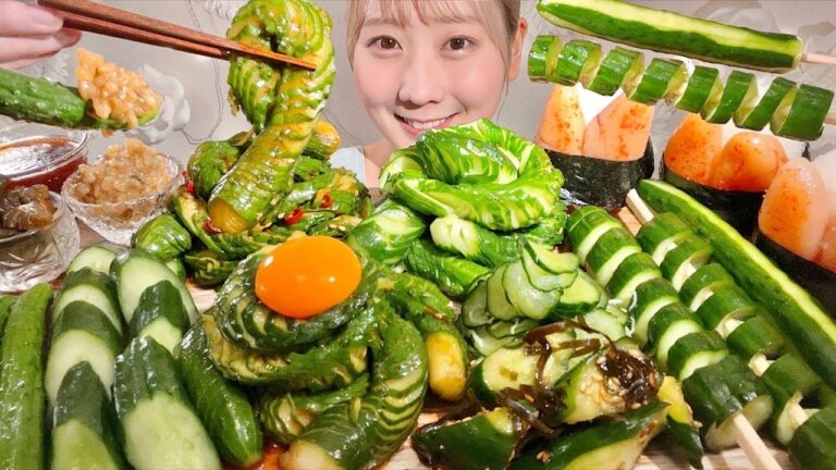 ASMR Various Japanese Pickled Cucumbers【Mukbang/ Eating Sounds】【English subtitles】