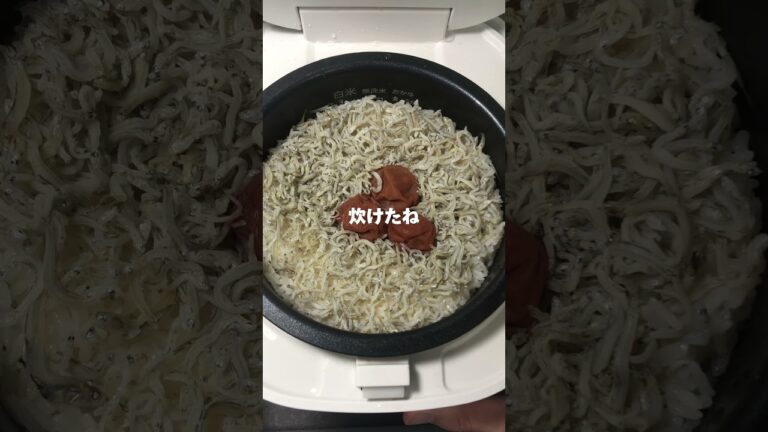 【夏バテ防止】梅としらすの炊き込みご飯！【炊飯器レシピ】