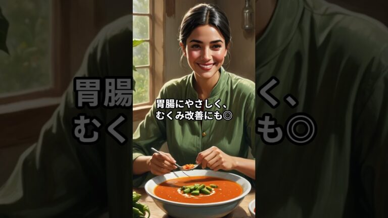 【オクラとトマトのネバネバ冷製スープ】#shorts #diet #diet料理 #dietレシピ #夏レシピ