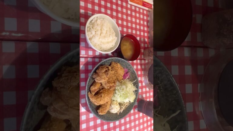 【日本橋でんでんタウン】　唐揚兄弟　秘伝の醤油ダレを使用した　元祖・塩麹唐揚専門店にて　ささみとげんこつ唐揚げの相盛りを頂きました　ご飯大盛り無料　大阪グルメ　日本橋グルメ　食べ歩き