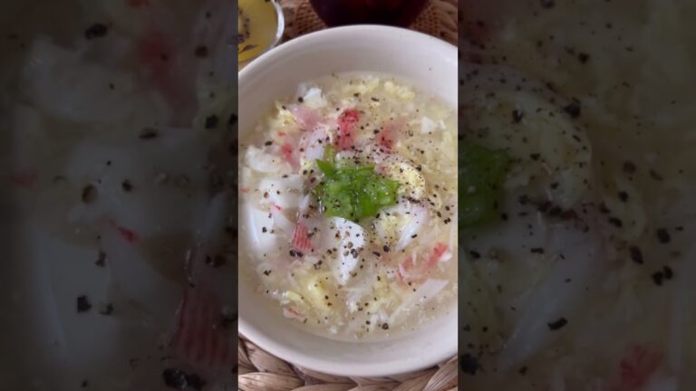 今日の朝ごはん8/3☀️カニ玉とうふの中華スープとキウイ♪#Shorts