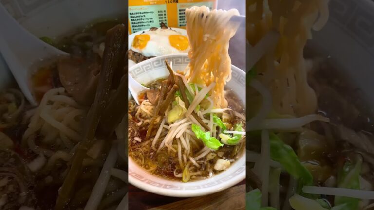 肉あんかけチャーハンエッグ + ラーメン / 淡淡 #肉あんかけチャーハン #チャーハン #炒飯 #デカ盛り #大食い #メガ盛り