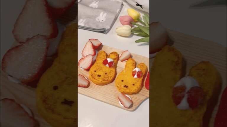 【おうちカフェ】朝活に🍓ミッフィーのフレンチトースト🍞🤍🍓