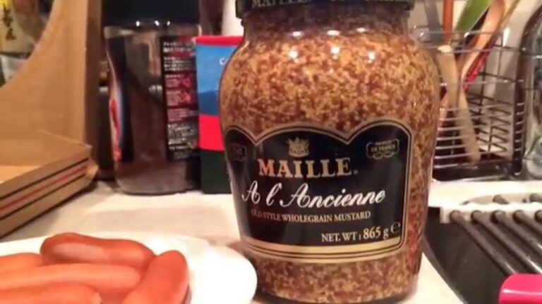 【コストコ】コストコで売っていたフランス製マスタードをウインナーに付けて食べてみた。このマスタードは、おフランス製なので上品に頂きます・・・嘘です。