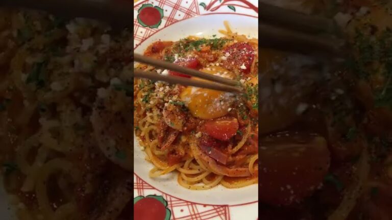五右衛門パスタのチリトマトカルボナーラが絶品でした。。