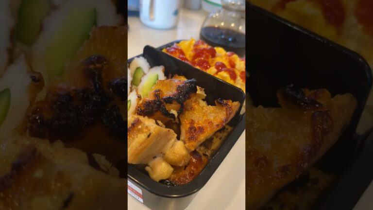 鶏塩焼きと鶏油オムライスのお弁当#shorts #お弁当#オムライス